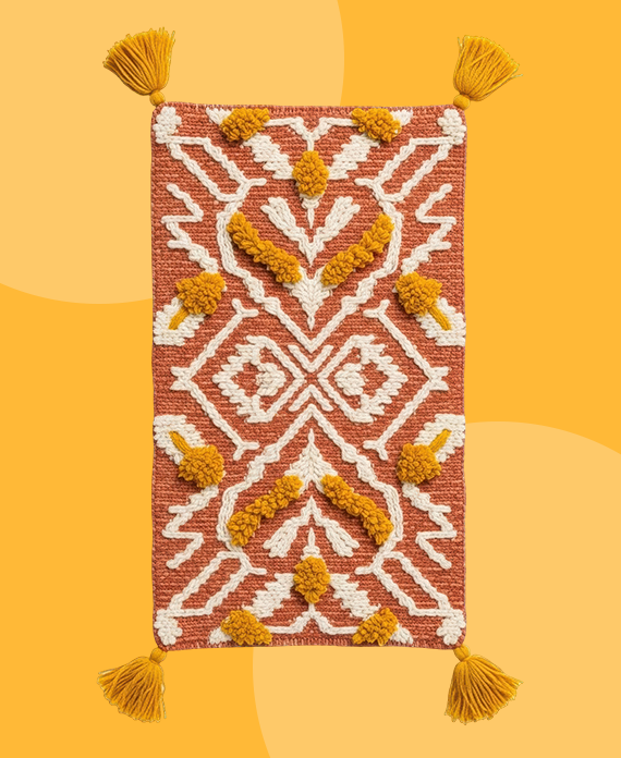 Alfombras de fibra y lana tejida